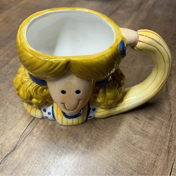 Other - NEW Vintage 2001 Ceramic Full Face Teacher Girl Blonde Hair Coffee Mug